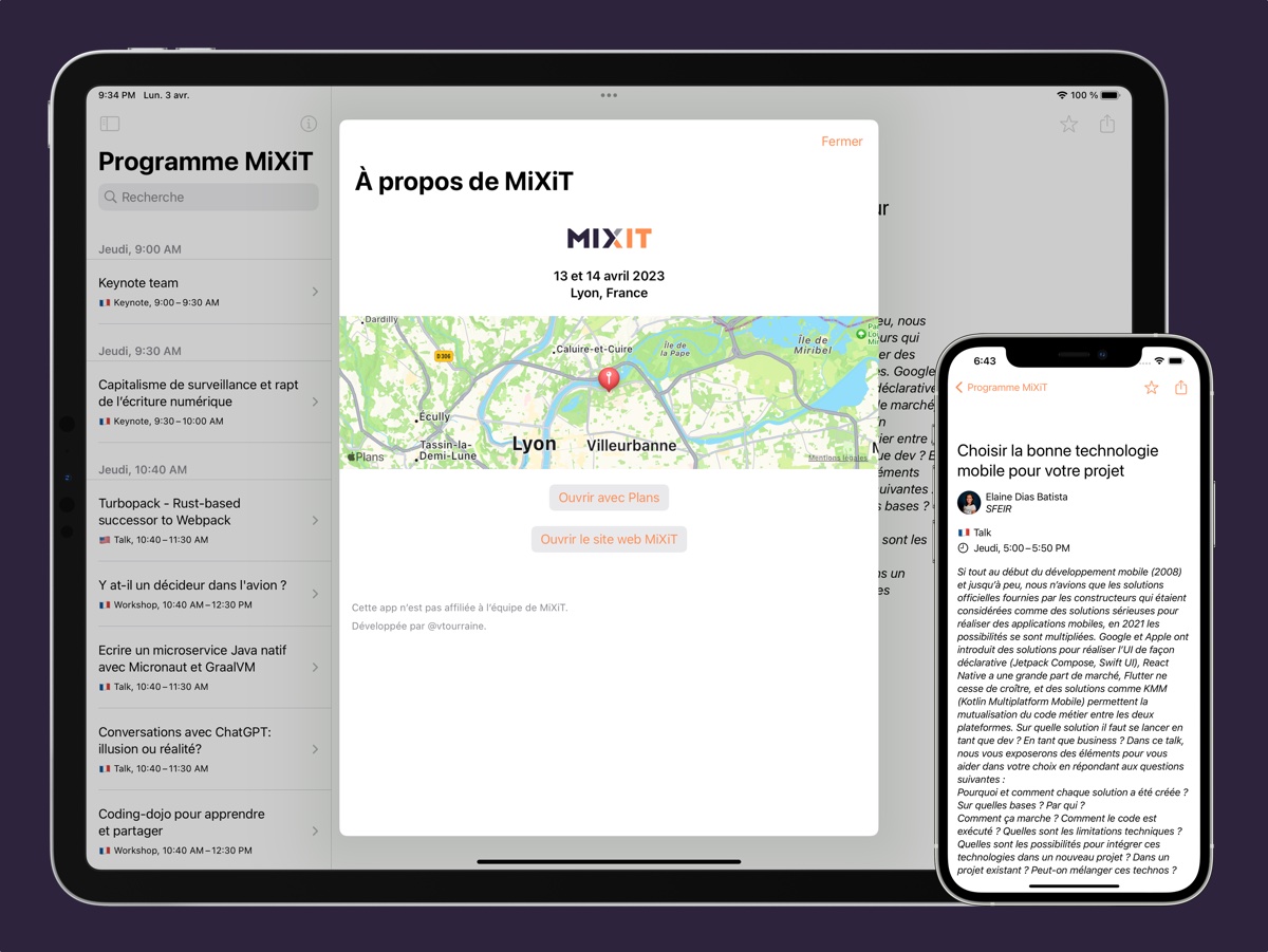 Application MiXiT sur iPad et iPhone